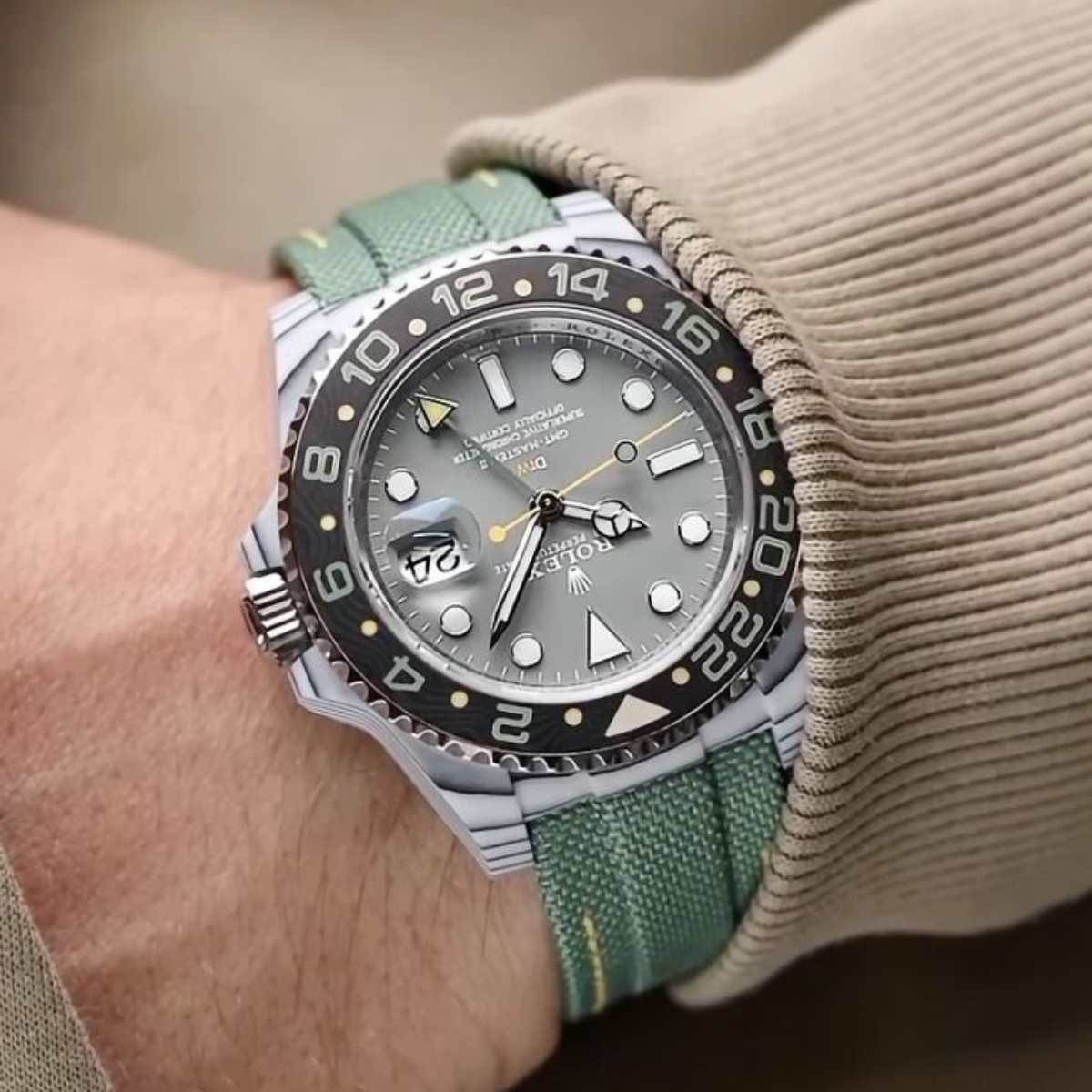 Rolex DiW GMT Master - Verdant Gray - CarboQuartz